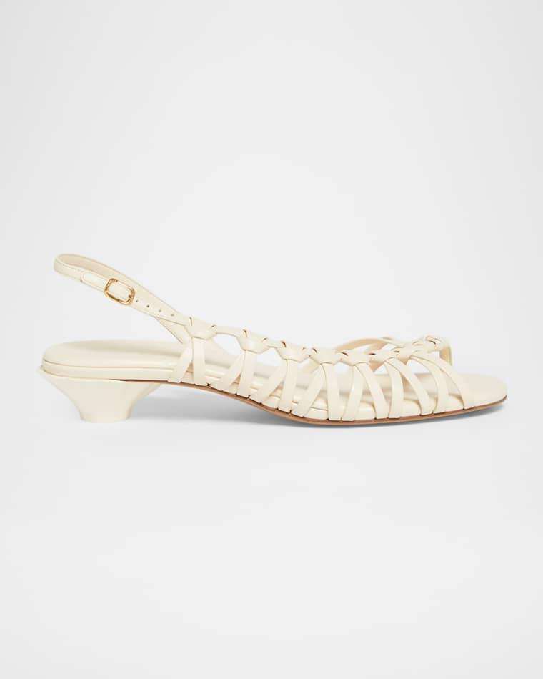 Estra Asymmetric Knotted Leather Sandals by CHLOE