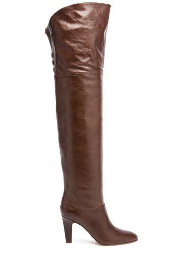 Eve 90 glossed-leather over-the-knee boots by CHLOE