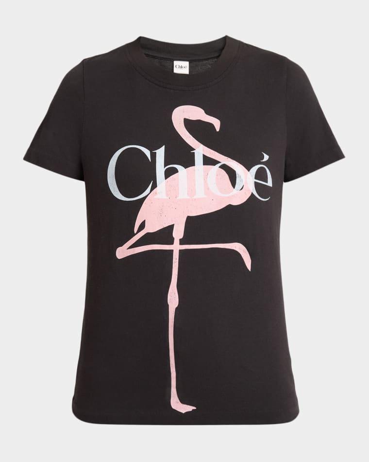 Flamingo Logo Short-Sleeve T-Shirt by CHLOE