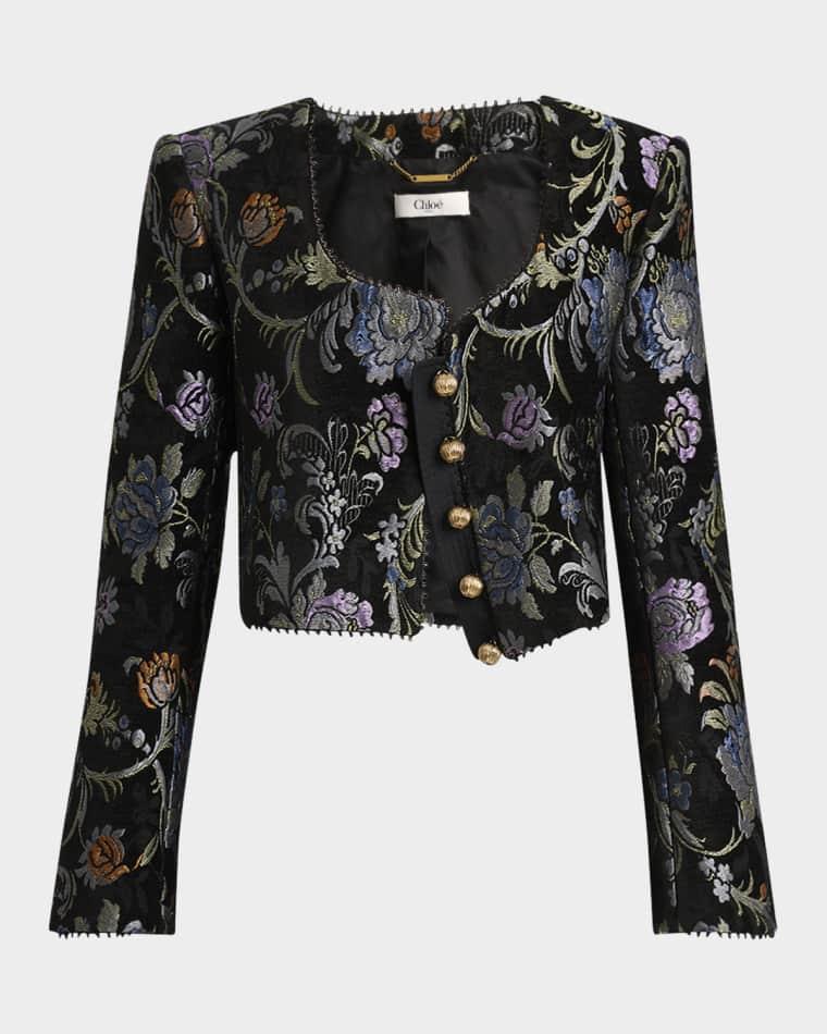 Floral Brocade Crop Jacket by CHLOE