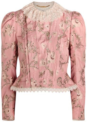Floral-jacquard silk-blend jacket by CHLOE