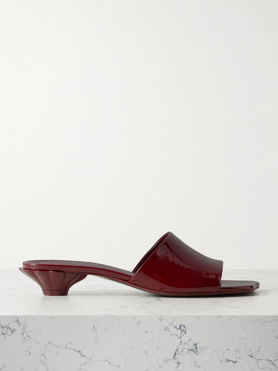 Flower patent-leather sandals by CHLOE
