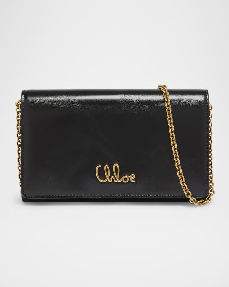 Iconic Flap Wallet on Chain in Shiny Calfskin by CHLOE