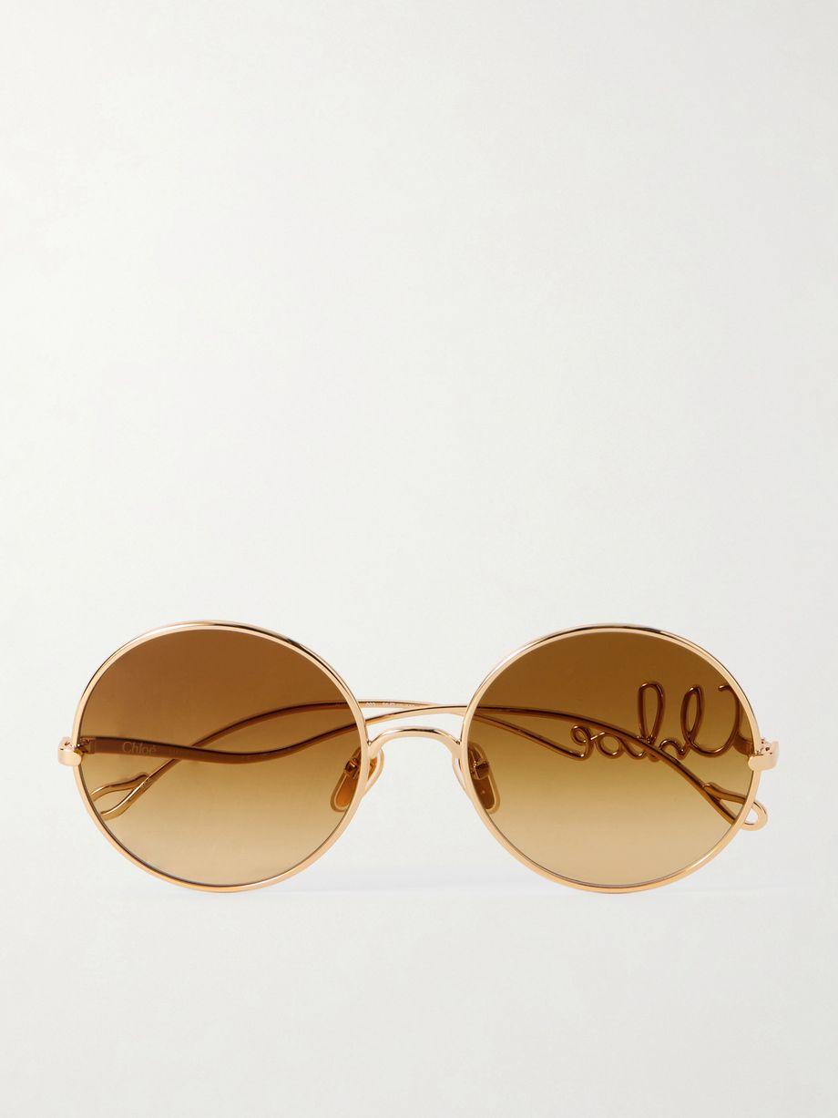 Iconic round-frame gold-tone sunglasses by CHLOE