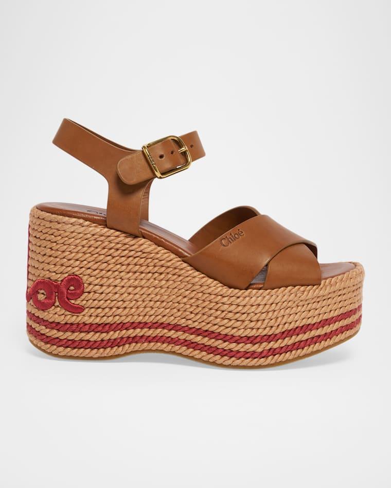 Isla Leather Espadrille Wedge Sandals by CHLOE