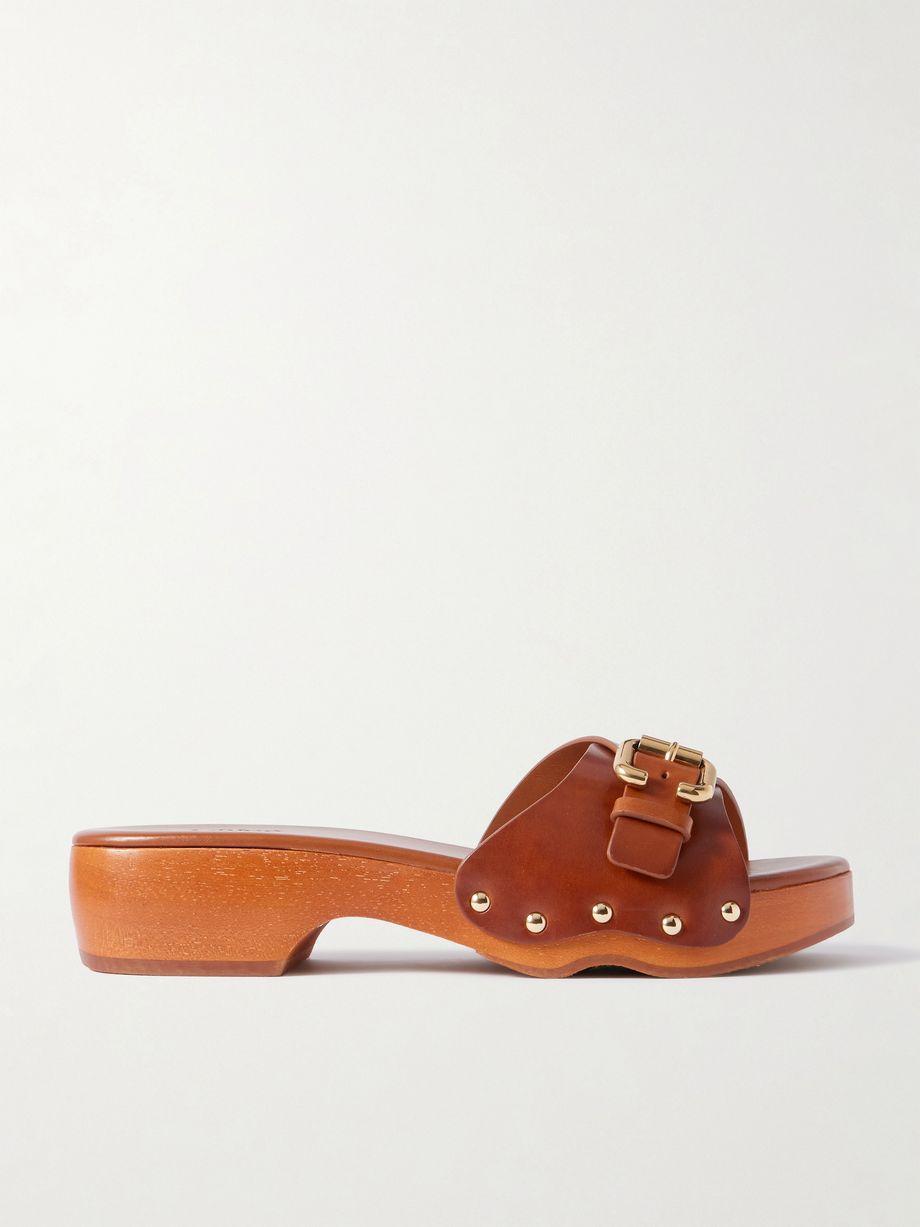 Jeannette embellished leather mules by CHLOE