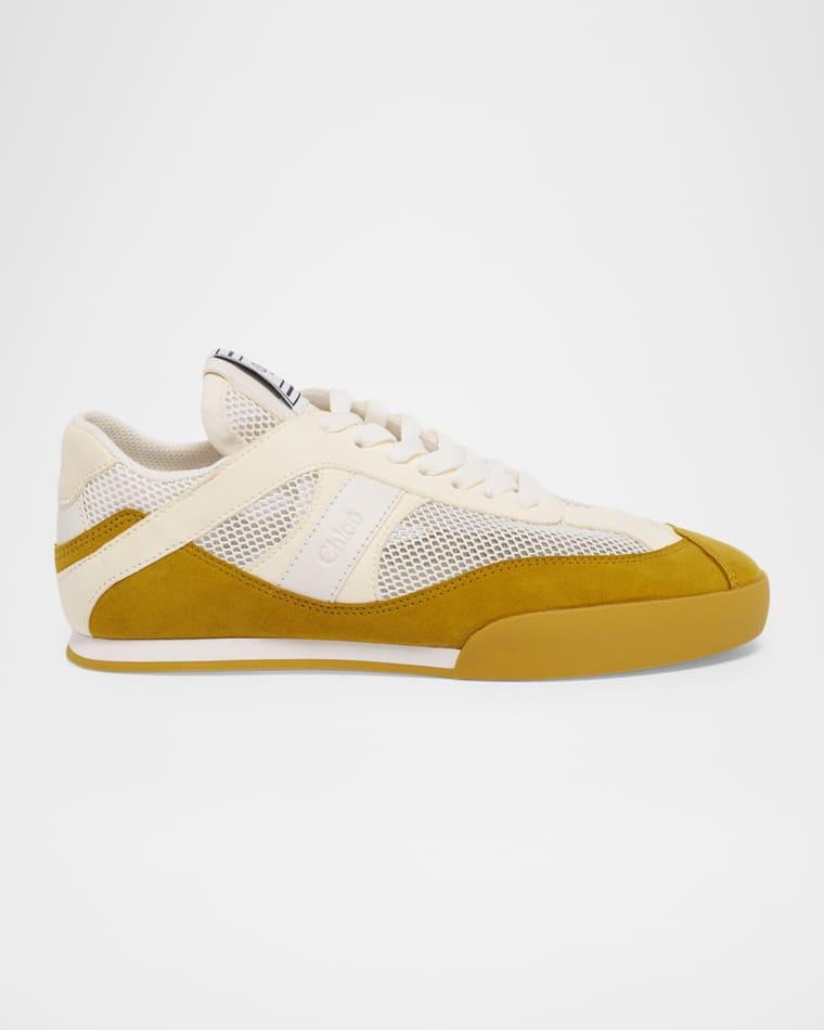 Kick Mixed Leather Retro Low-Top Sneakers by CHLOE