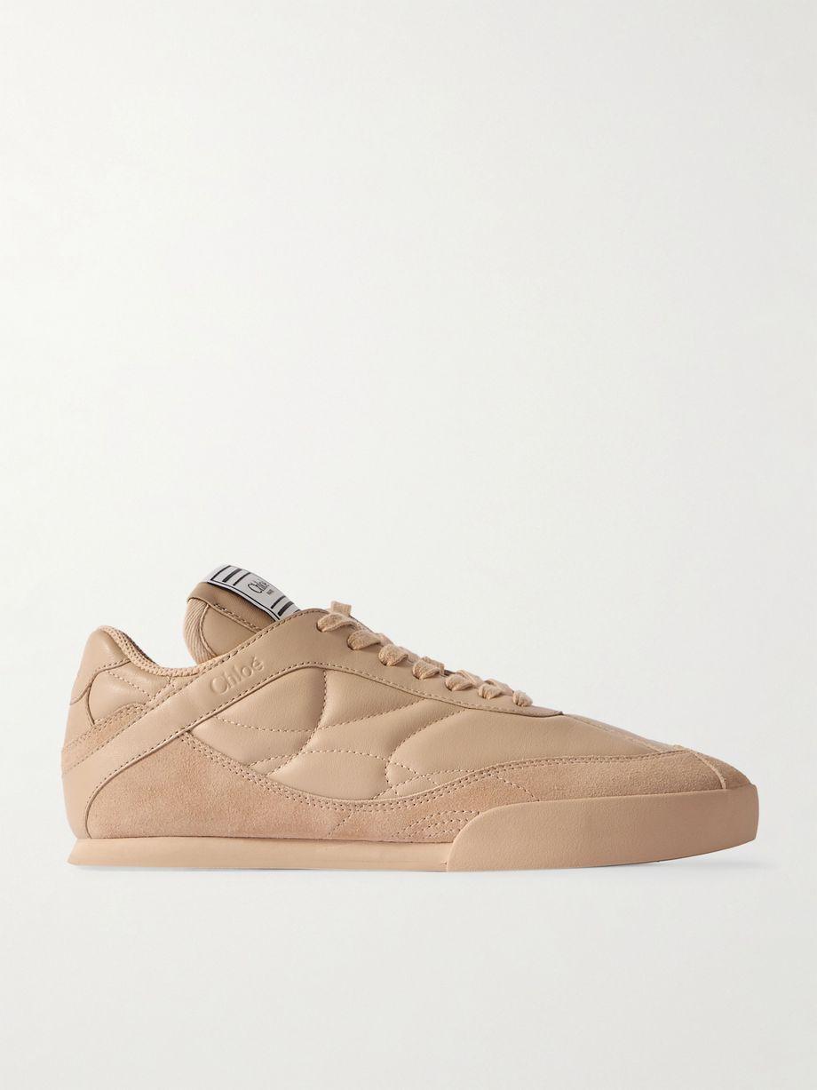 Kick suede-trimmed quilted leather sneakers by CHLOE