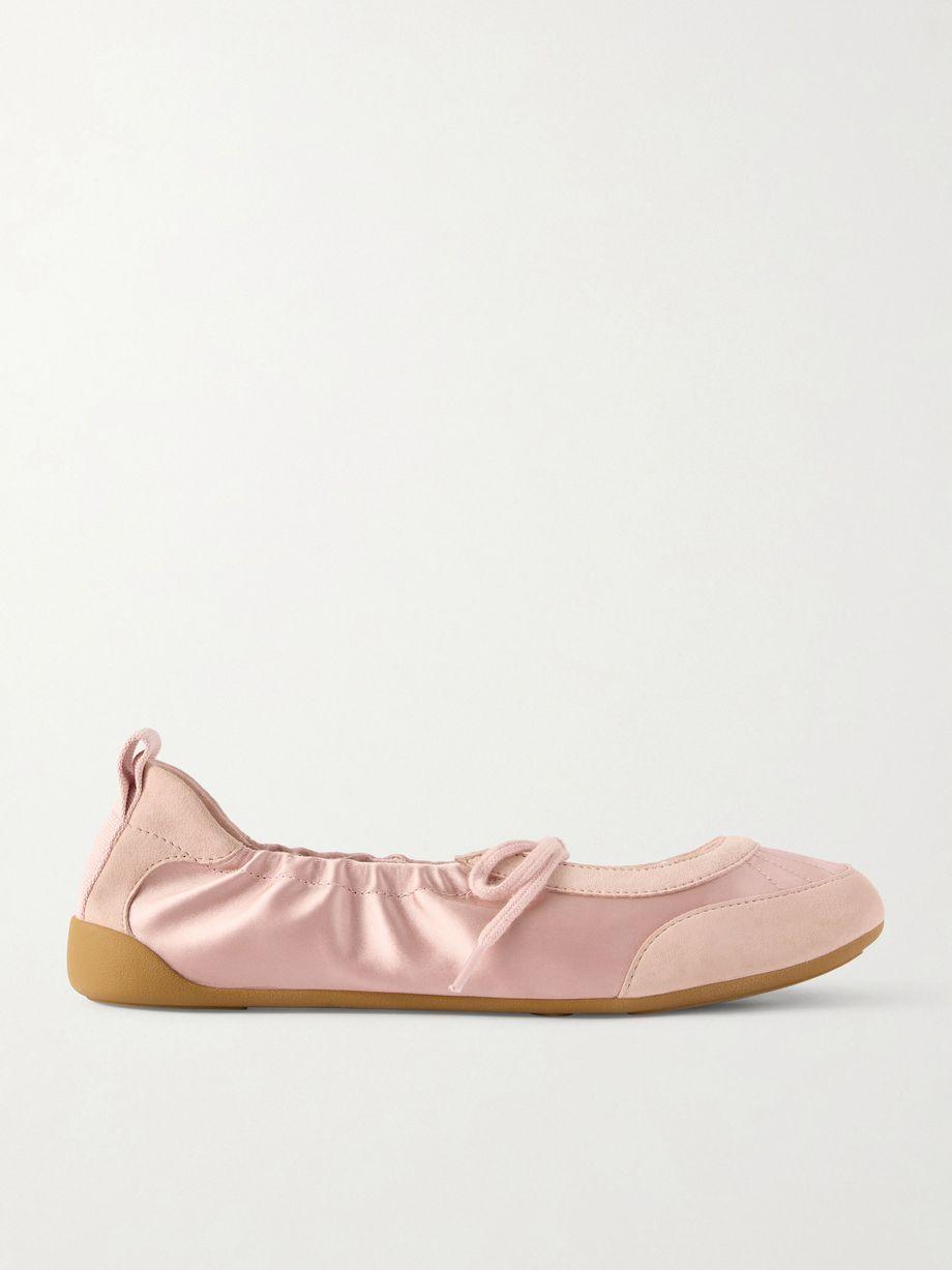 Kick suede-trimmed satin sneakers by CHLOE