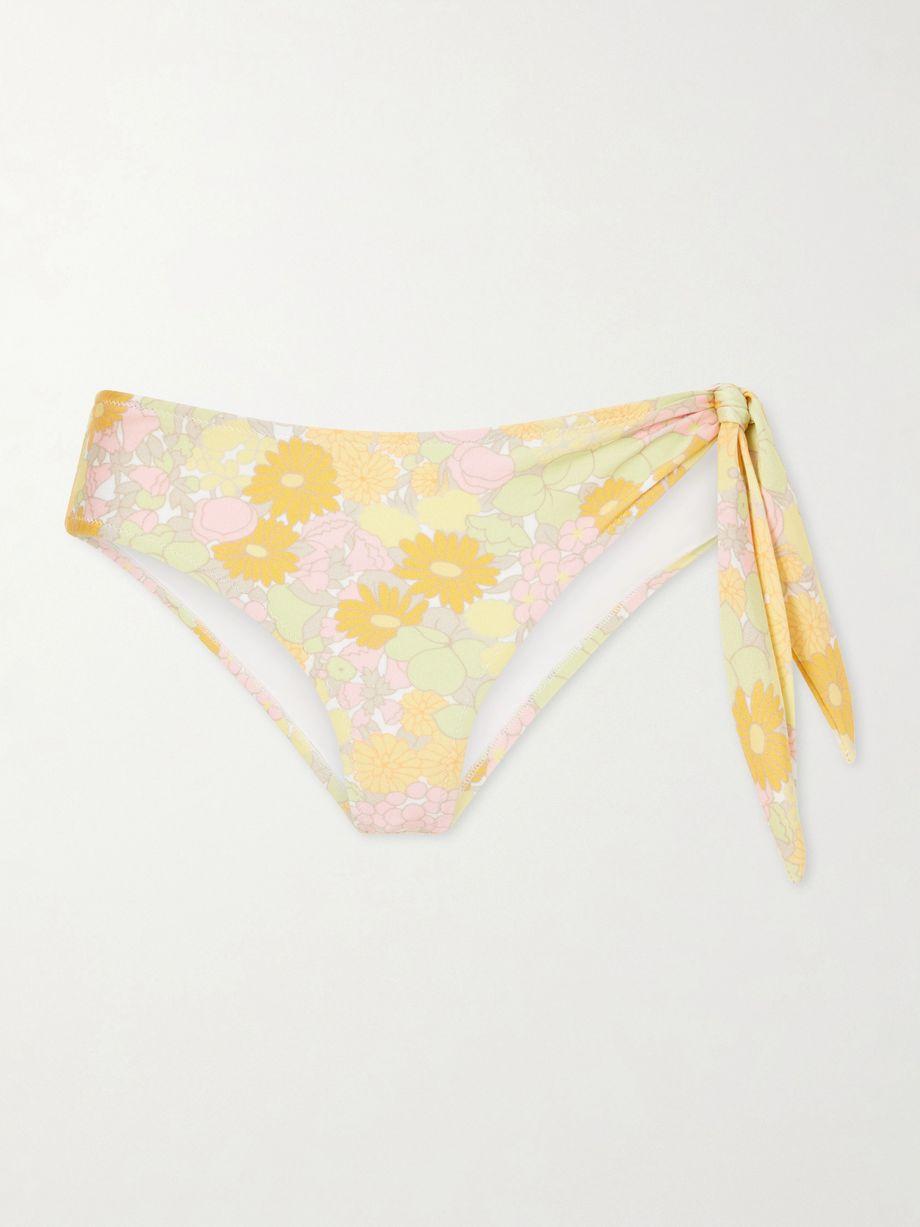 Knot-detailed floral-print bikini briefs by CHLOE