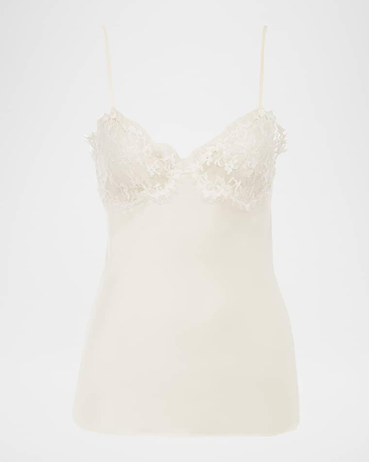 Lace-Trim Silk Cami Top by CHLOE