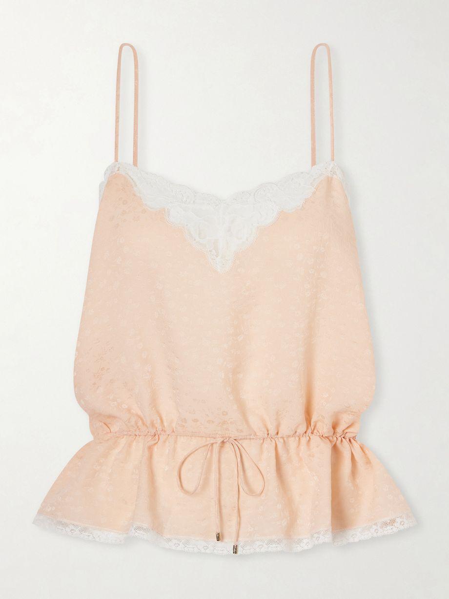 Lace-trimmed silk-jacquard camisole by CHLOE