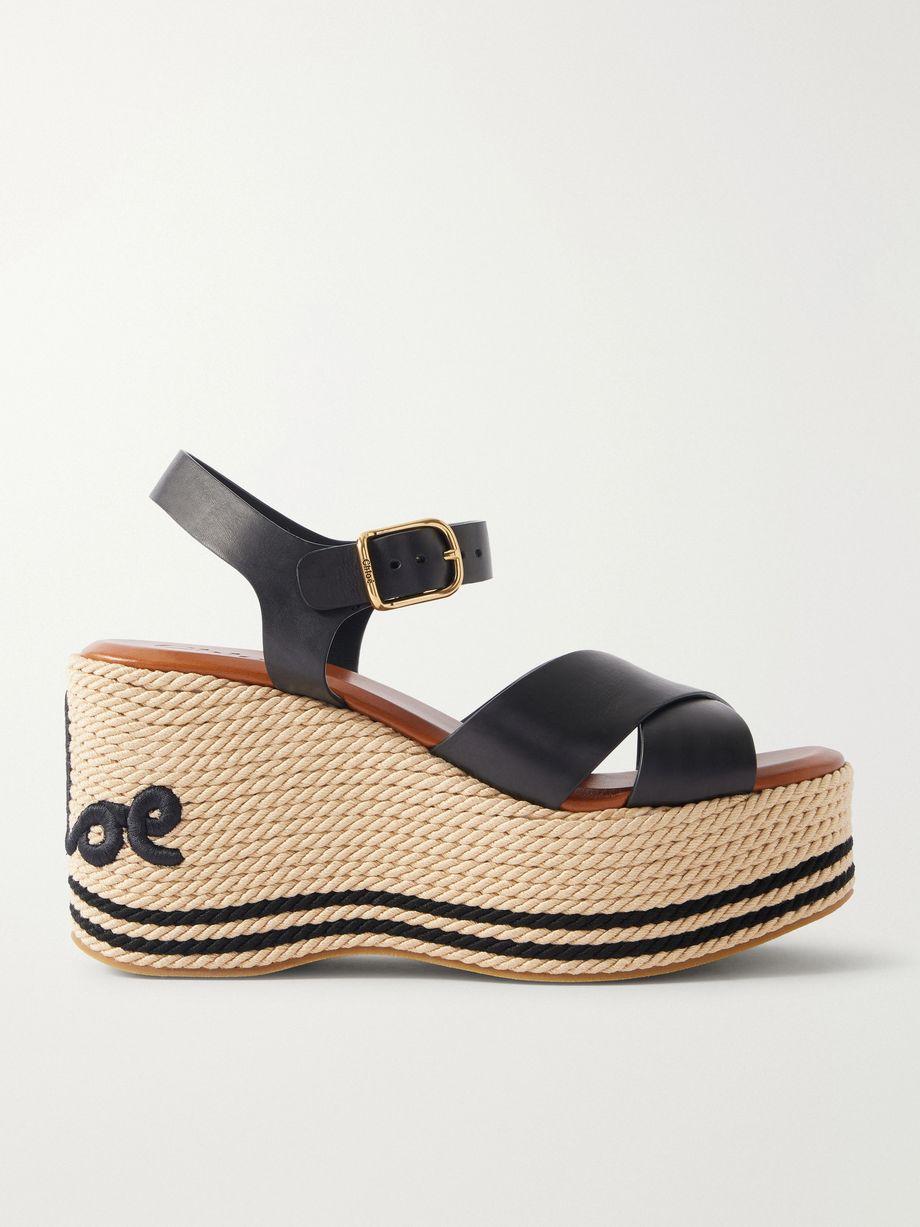 Leather platform espadrilles by CHLOE