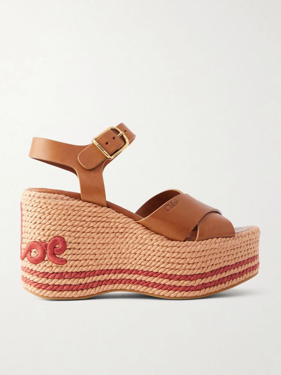 Leather platform espadrilles by CHLOE