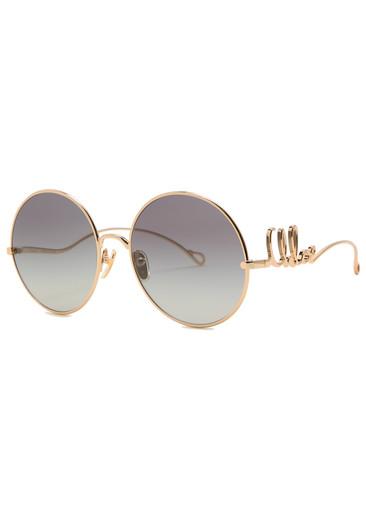Logo round-frame sunglasses by CHLOE