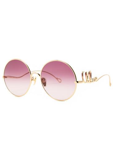 Logo round-frame sunglasses by CHLOE