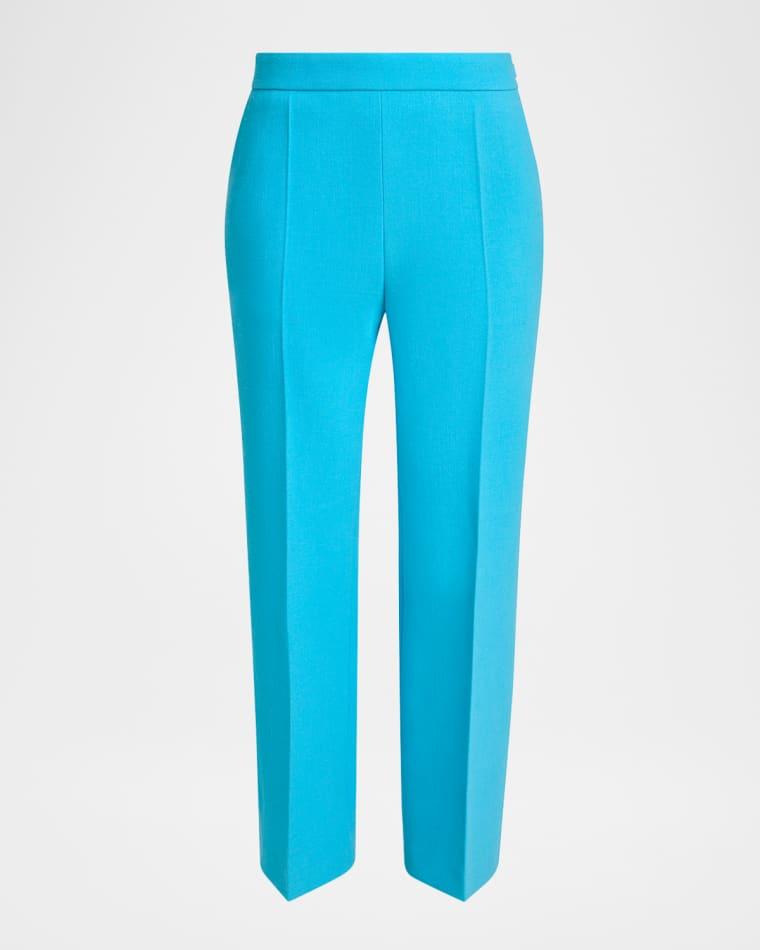 Lower Impact Wool Crepe Straight-Leg Ankle Pants by CHLOE