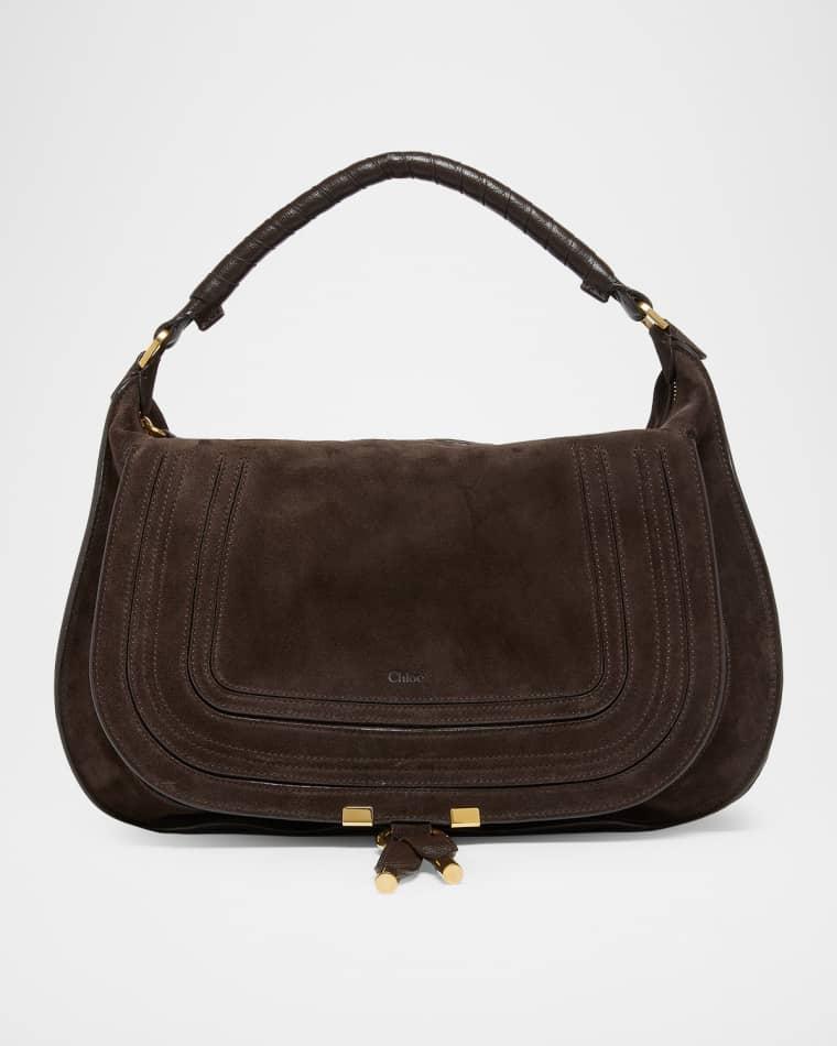 Marcie Large Saddle Shoulder Bag in Suede by CHLOE