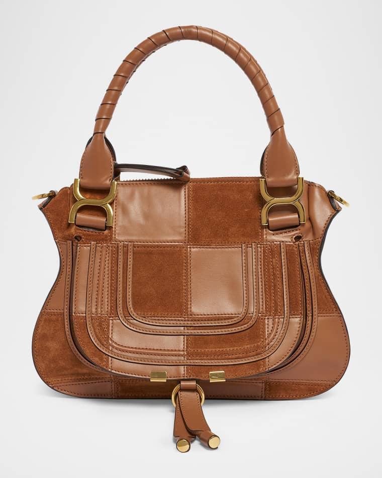 Marcie Medium Saddle Shoulder Bag in Patchwork Leather by CHLOE