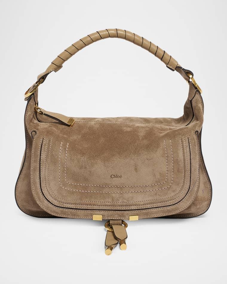 Marcie Medium Saddle Shoulder Bag in Suede by CHLOE