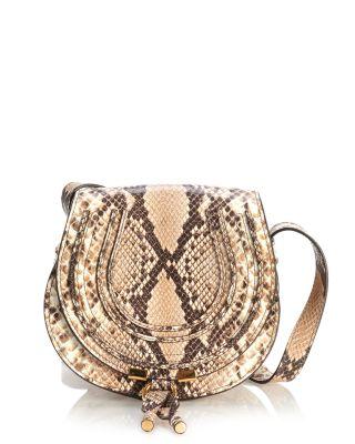 Marcie Small Embossed Leather Saddle Bag by CHLOE