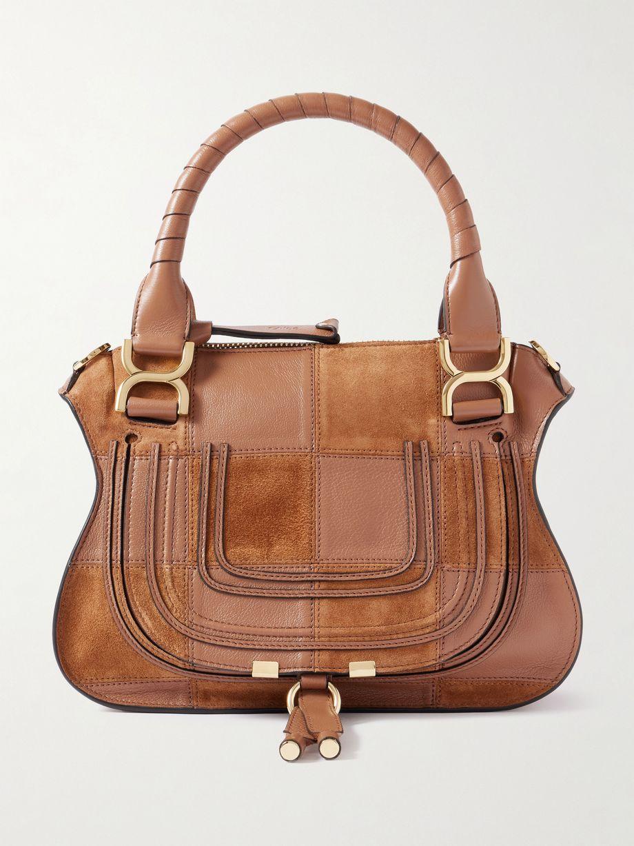 Marcie patchwork leather and suede shoulder bag by CHLOE