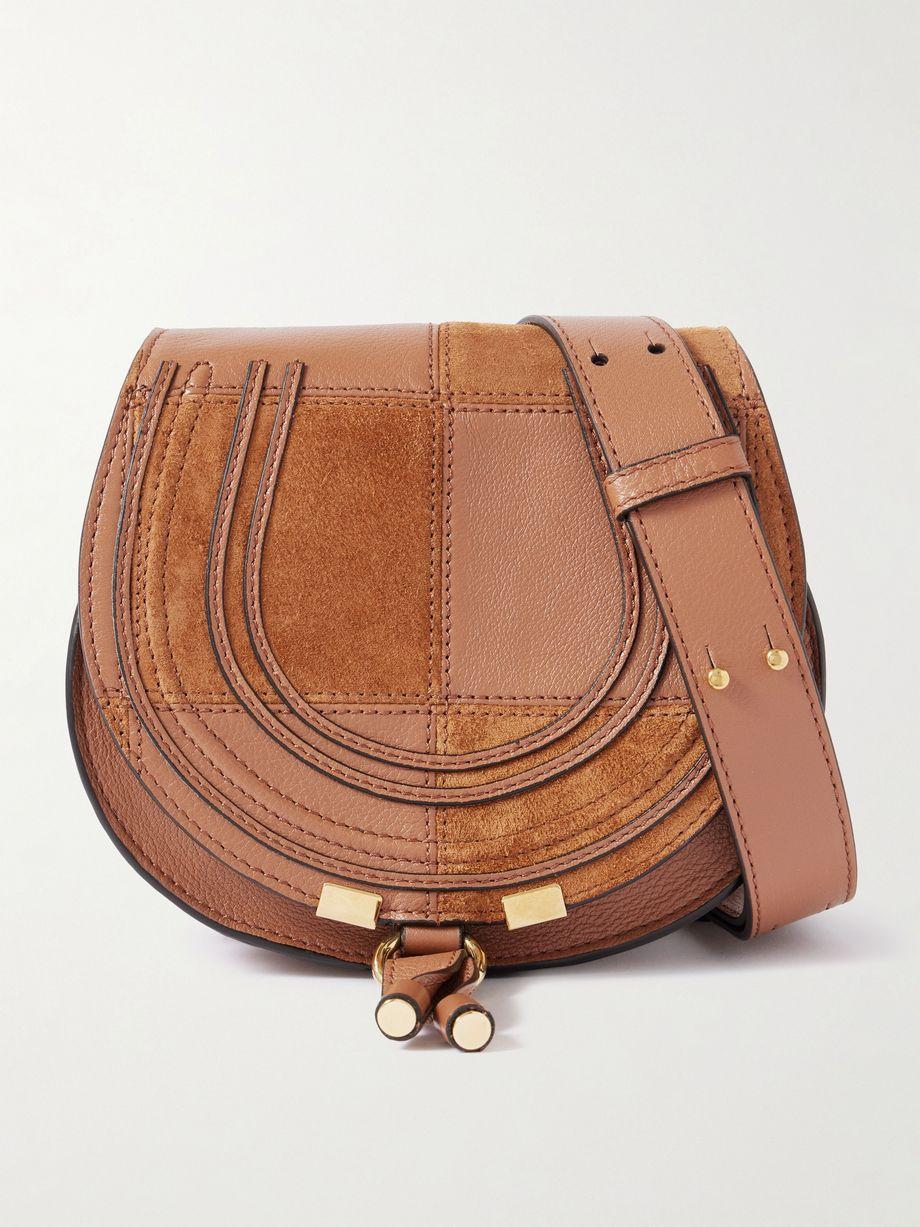 Marcie patchwork leather and suede shoulder bag by CHLOE