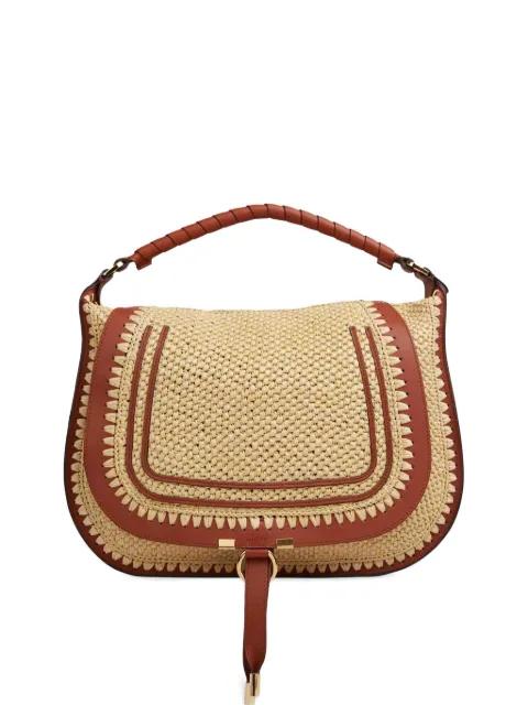 Marcie raffia-effect shoulder bag by CHLOE