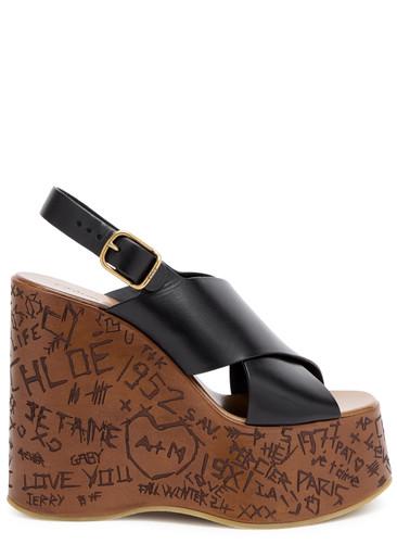 Maxime 140 leather platform wedge sandals by CHLOE