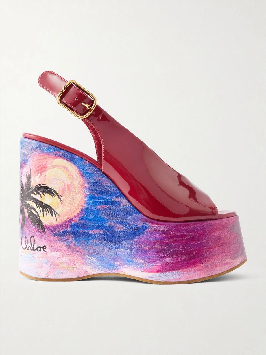 Maxime patent-leather platform slingback sandals by CHLOE