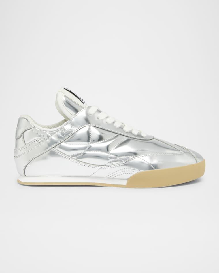 Metallic Leather Kick Sneakers by CHLOE