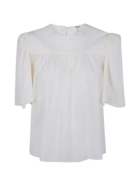 Minimal gathered-detail blouse by CHLOE