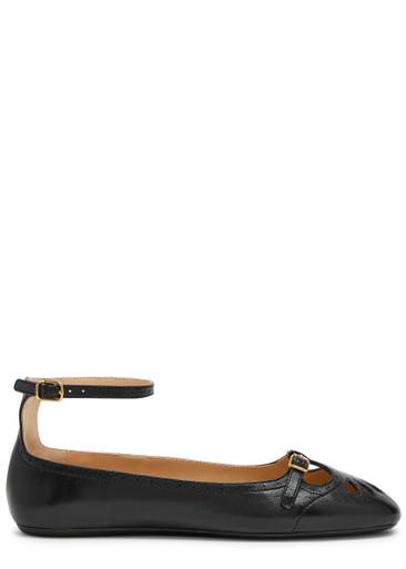 Misty cut-out leather ballet flats by CHLOE