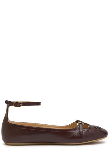 Misty cut-out leather ballet flats by CHLOE
