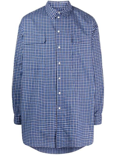 plaid-pattern oversize shirt by CHLOE NARDIN