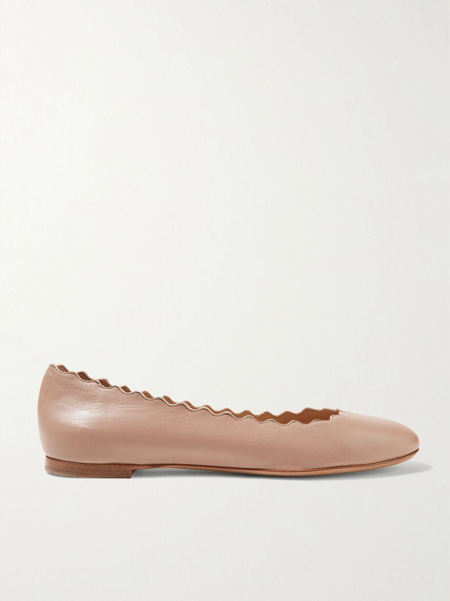 + NET SUSTAIN Lauren scalloped leather ballet flats by CHLOE