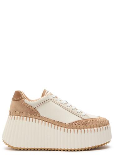 Nama 80 panelled leather sneakers by CHLOE