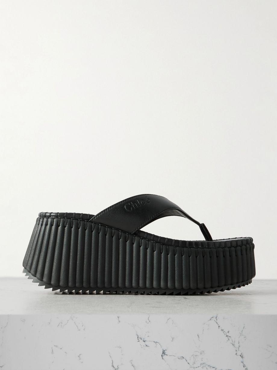 Nama leather platform flip flops by CHLOE Nama leather platform flip flops by CHLOE