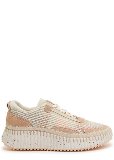 Nama panelled knitted sneakers by CHLOE