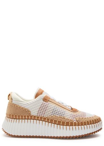 Nama panelled knitted sneakers by CHLOE