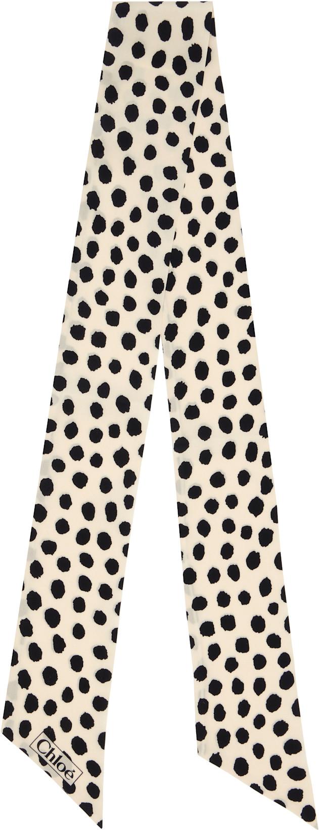 Off-White & Black 'The Chloé' Spotted Bandeau Scarf by CHLOE