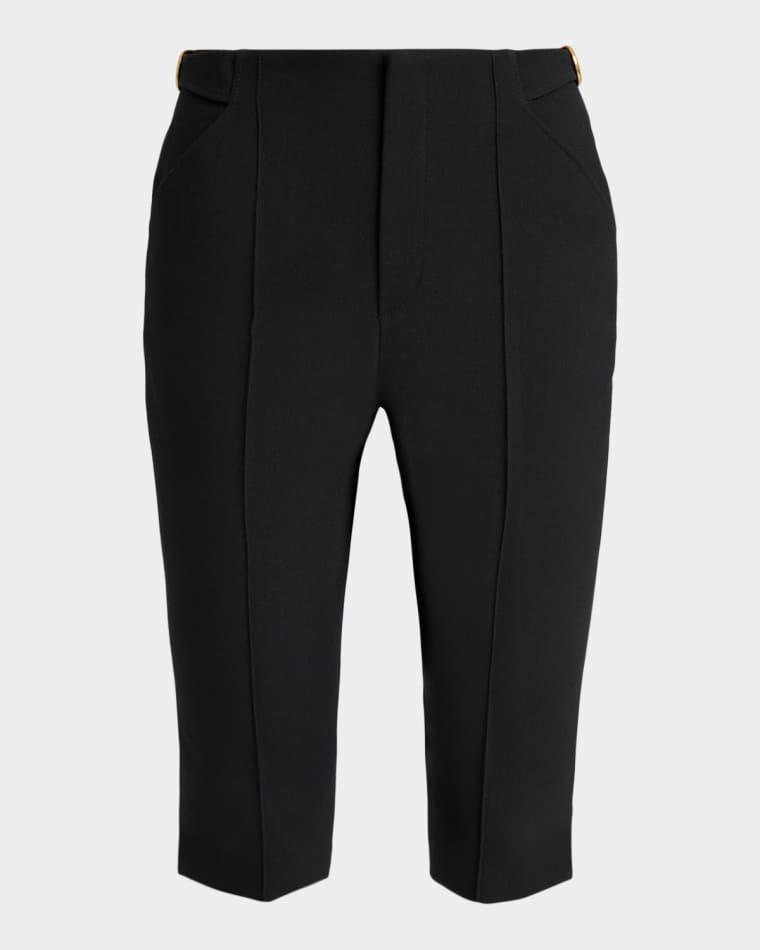 Pintuck Skinny-Leg Capri Trousers by CHLOE