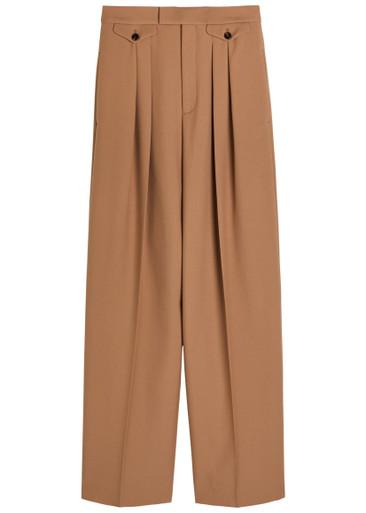 Pleated straight-leg wool trousers by CHLOE