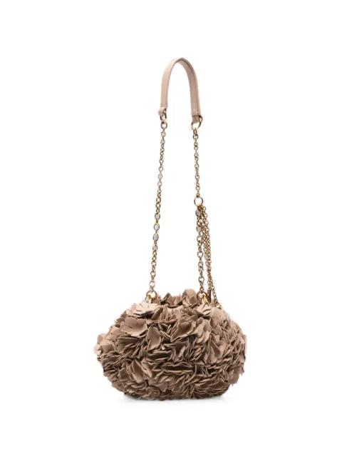 Plissé leather shoulder bag by CHLOE