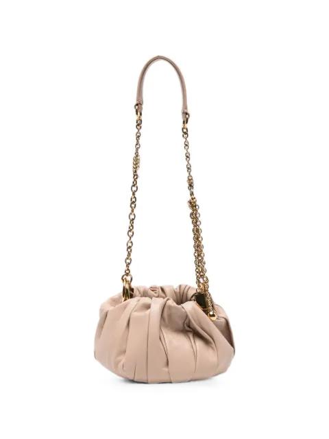 Plissé leather shoulder bag by CHLOE
