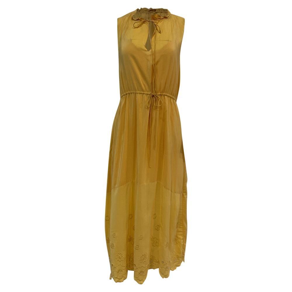 Preloved Eyelet Maxi Dress Wo - Yellow Midi by CHLOE