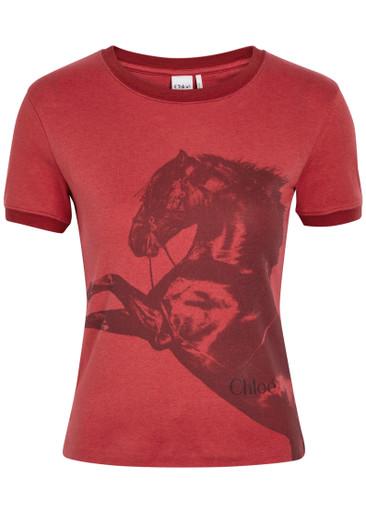 Printed cotton T-shirt by CHLOE