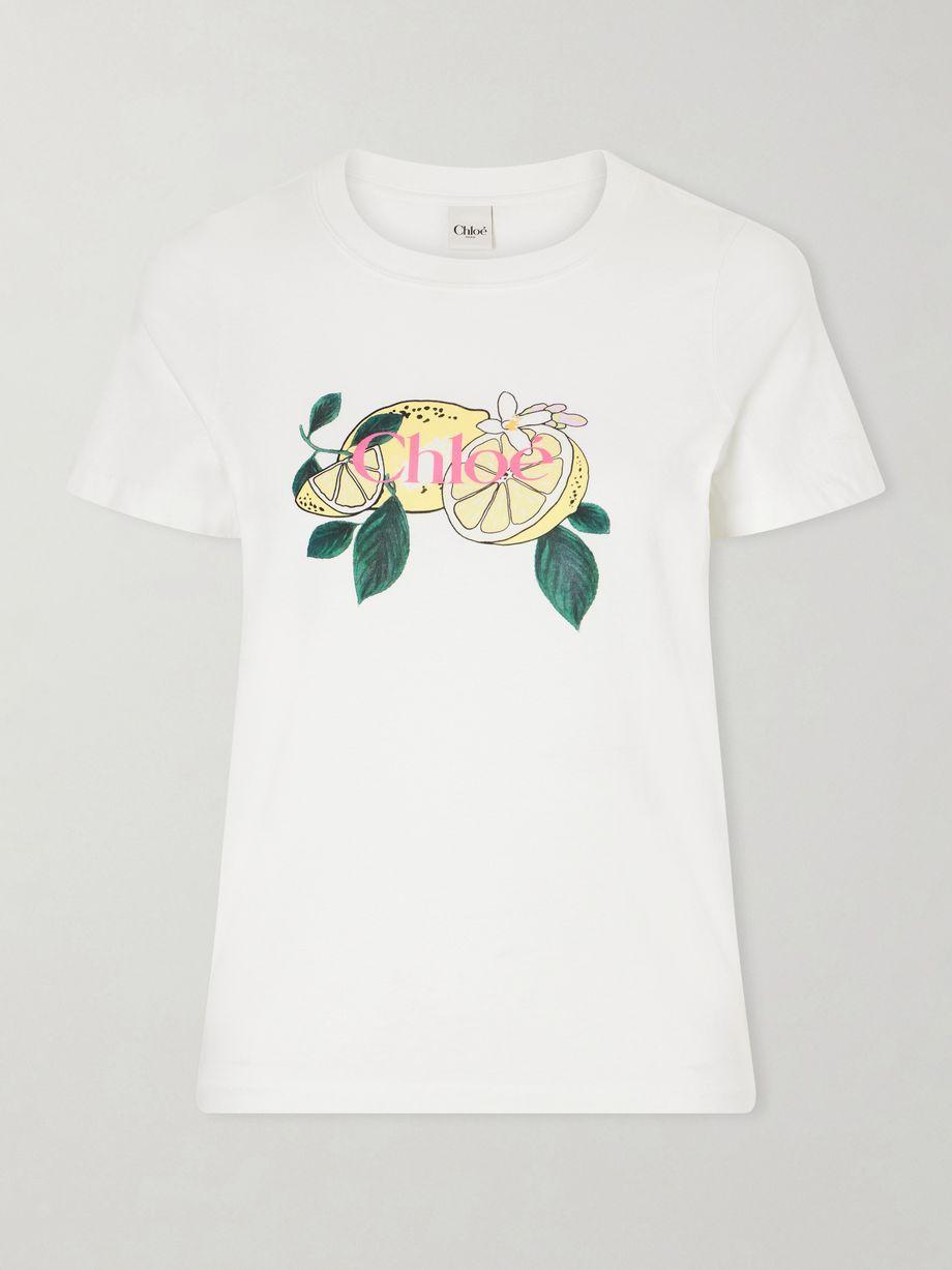 Printed cotton-jersey T-shirt by CHLOE