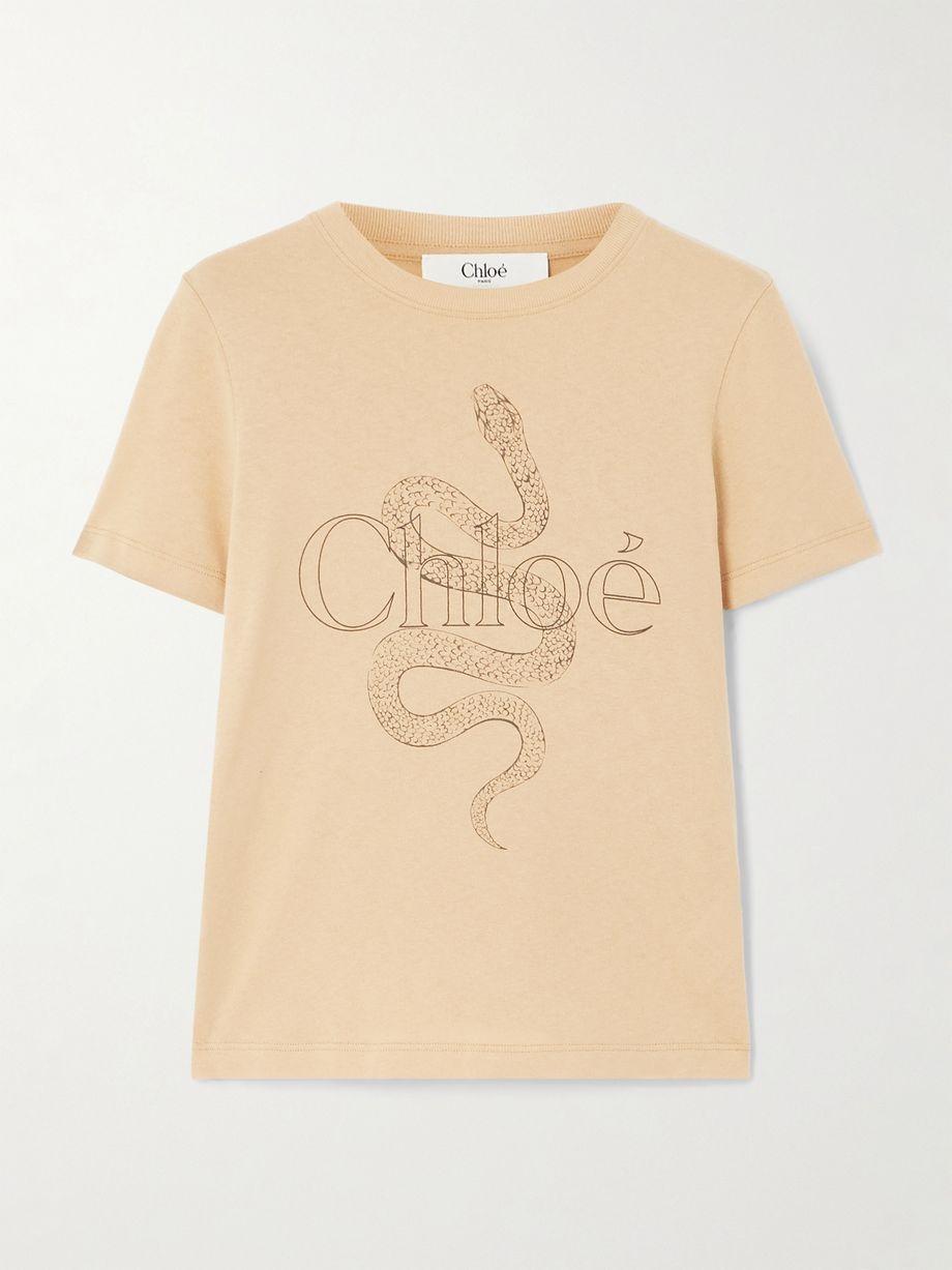 Printed cotton-jersey T-shirt by CHLOE