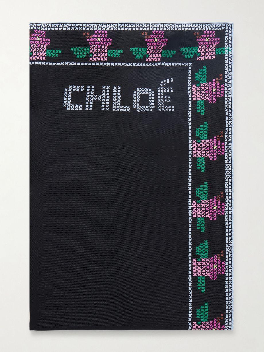 Printed silk scarf by CHLOE